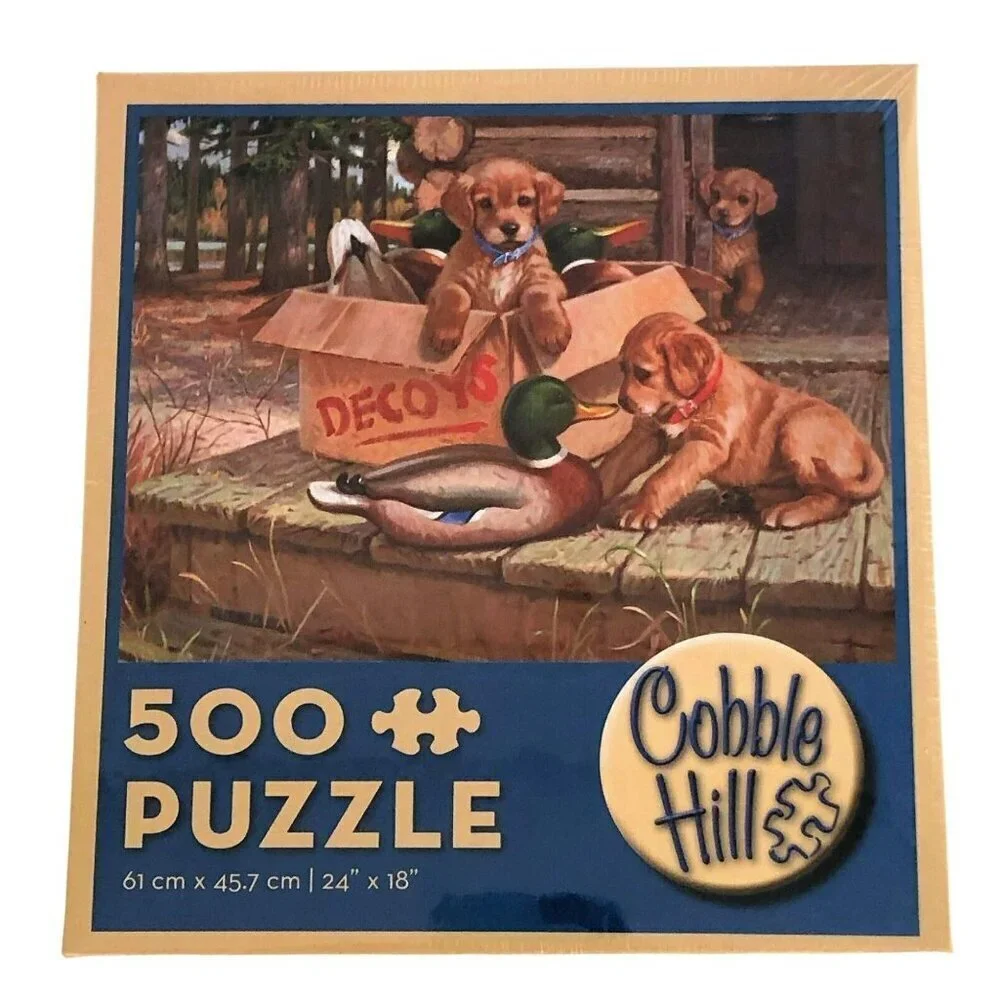 Cobble Hill 500 Piece Puzzle Doggie Decoys Jim Lamb 2011 Wild Wings USA NWT GIFT